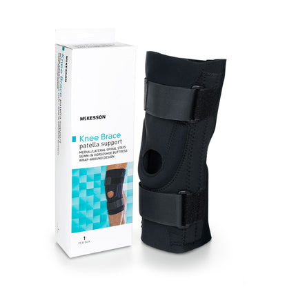 McKesson Pull-On Knee Brace with D-Ring Straps – Large (20.5" - 23"), Left or Right Knee