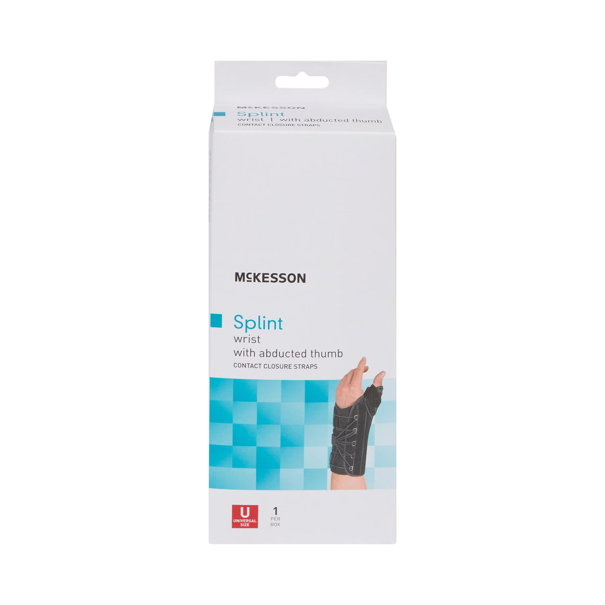 McKesson Thumb Spica Wrist Brace – Left Hand, Adjustable, Black, One Size Fits Most