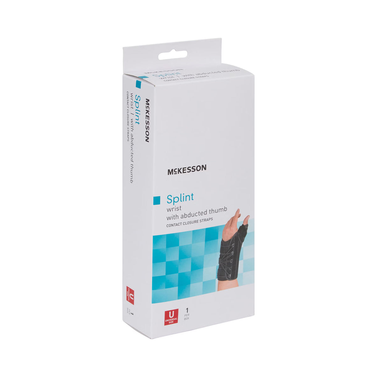McKesson Thumb Spica Wrist Brace – Left Hand, Adjustable, Black, One Size Fits Most