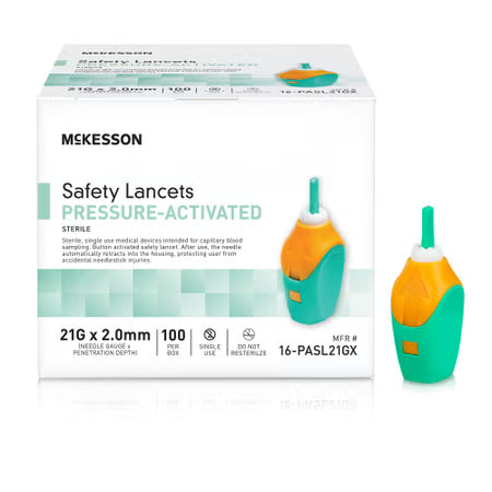 McKesson Safety Lancets, 21 Gauge - 100 Count
