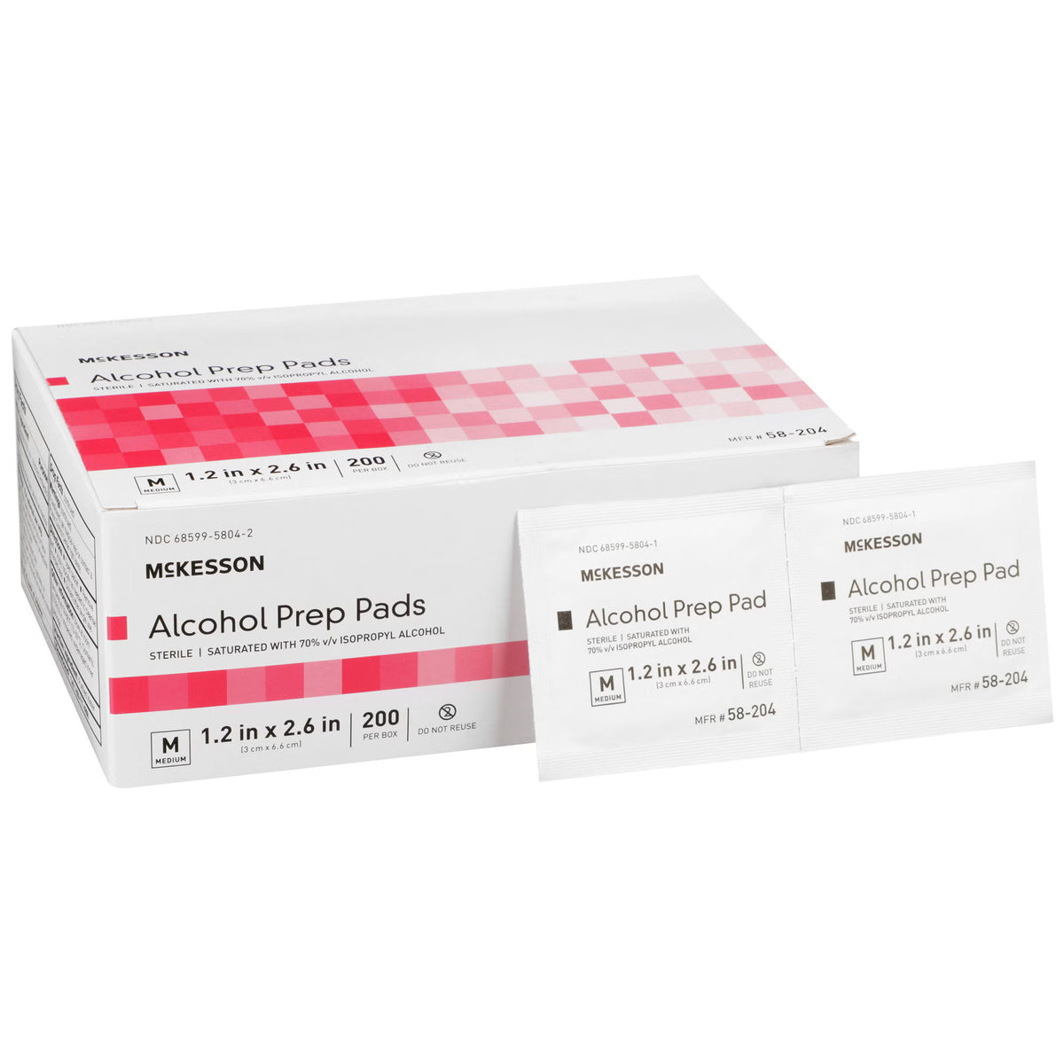 McKesson Alcohol Prep Pads 70 Percent Box of 200