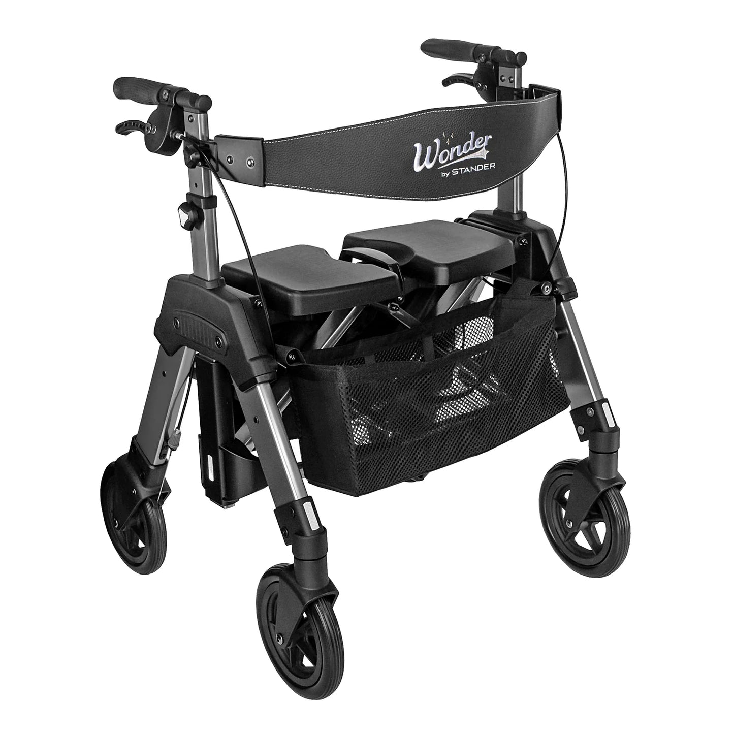 Stander Wonder Rollator HD (Heavy Duty) - Black Walnut / Regal Rose