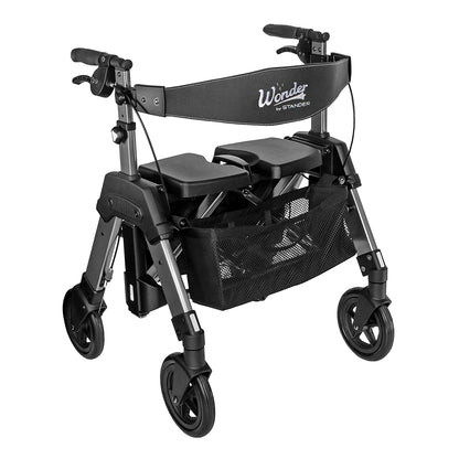 Stander Wonder Rollator HD (Heavy Duty) - Black Walnut / Regal Rose