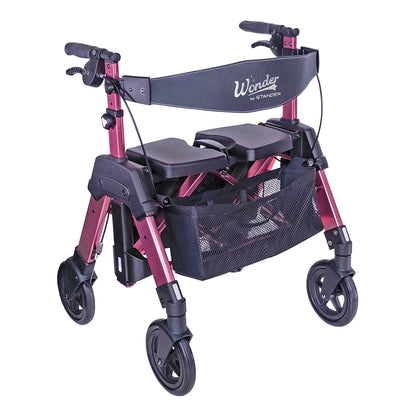 Stander Wonder Rollator HD (Heavy Duty) - Black Walnut / Regal Rose