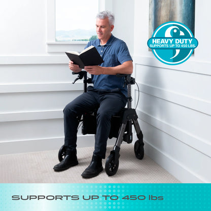 Stander Wonder Rollator HD (Heavy Duty) - Black Walnut / Regal Rose