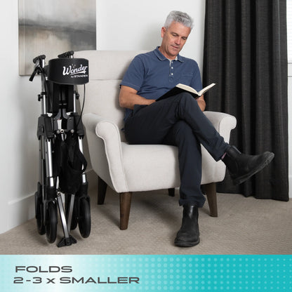 Stander Wonder Rollator HD (Heavy Duty) - Black Walnut / Regal Rose