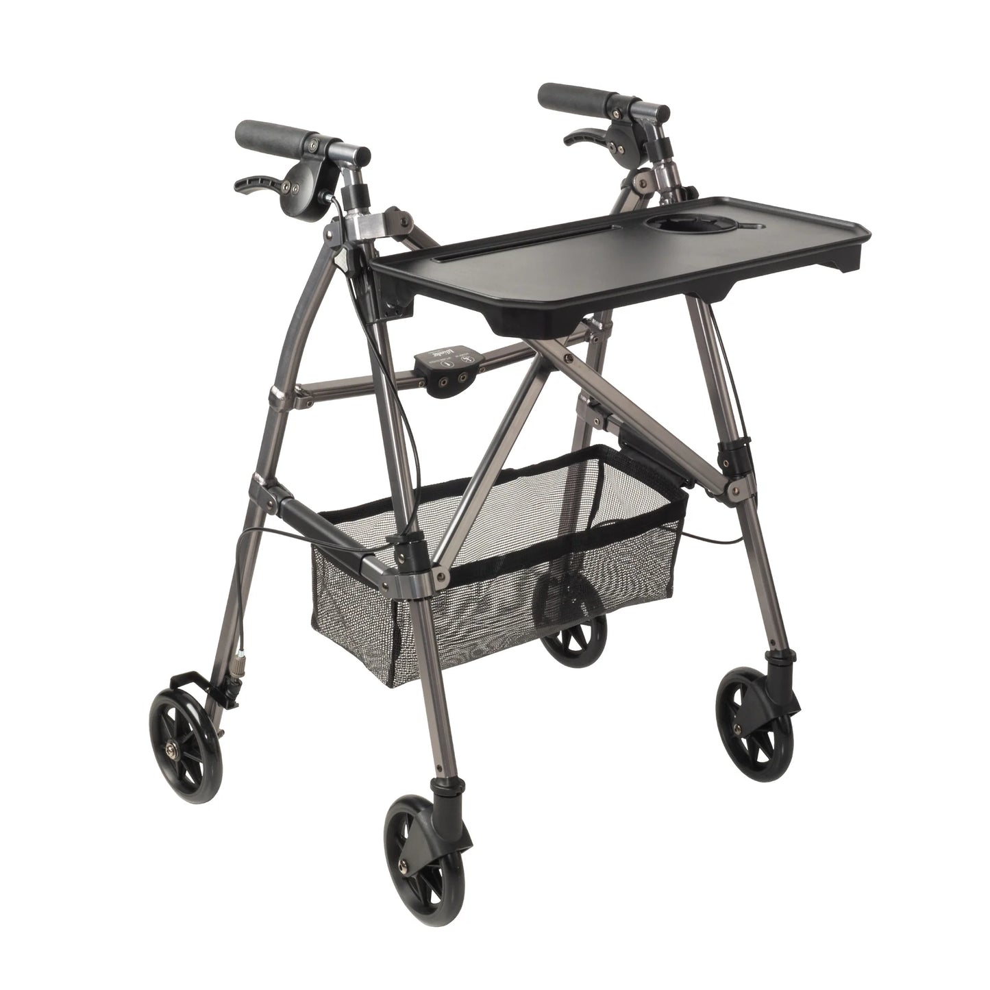 Stander Wonder Indoor Rollator with Tray - Black Walnut
