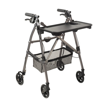 Stander Wonder Indoor Rollator with Tray - Black Walnut