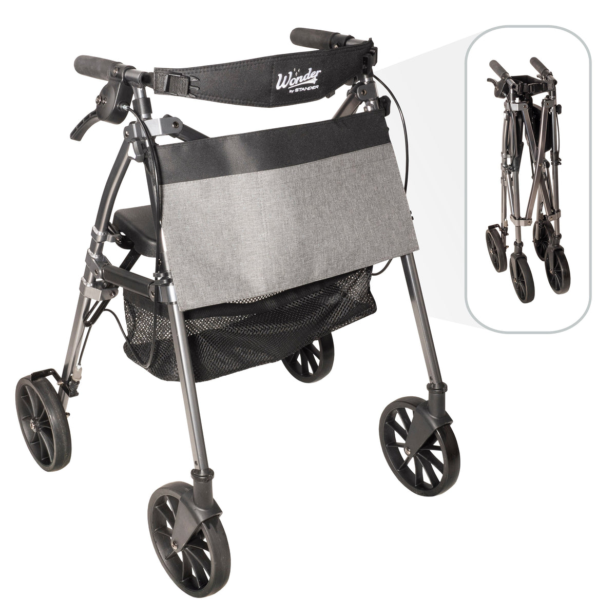 Stander Wonder Rollator Plus with 8" Wheels