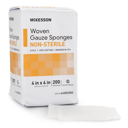 McKesson Gauze Sponges 4x4 8-Ply Pack of 200