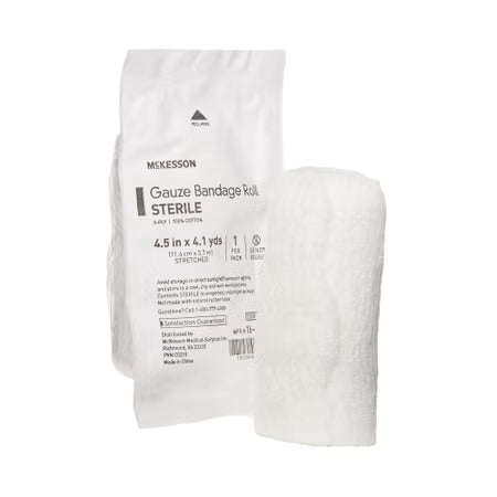 McKesson Fluff Bandage Roll 4-1/2 Inch Sterile