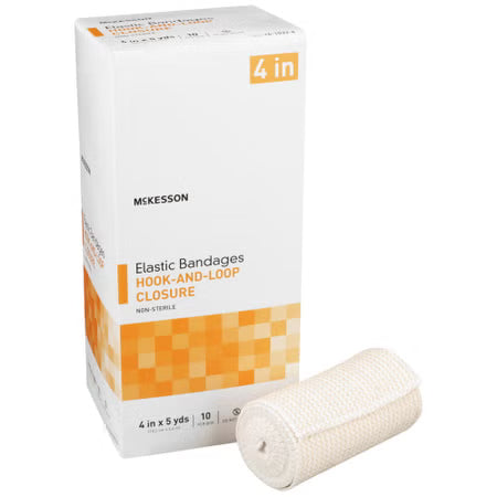 McKesson Elastic Bandages 4 Inch x 5 Yard Box of 10