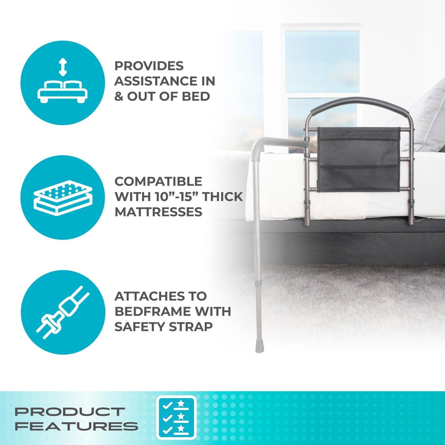 Stander Wonder Mobility Bed Rail (With Mobility Arm)