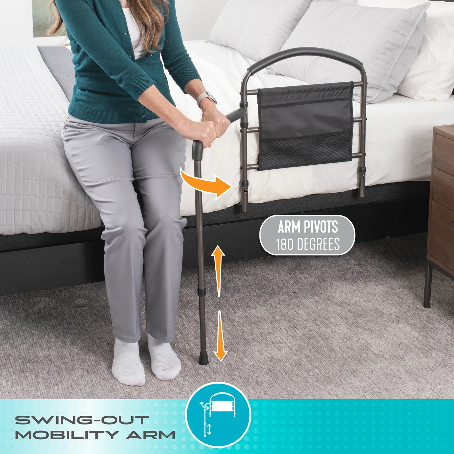 Stander Wonder Mobility Bed Rail (With Mobility Arm)