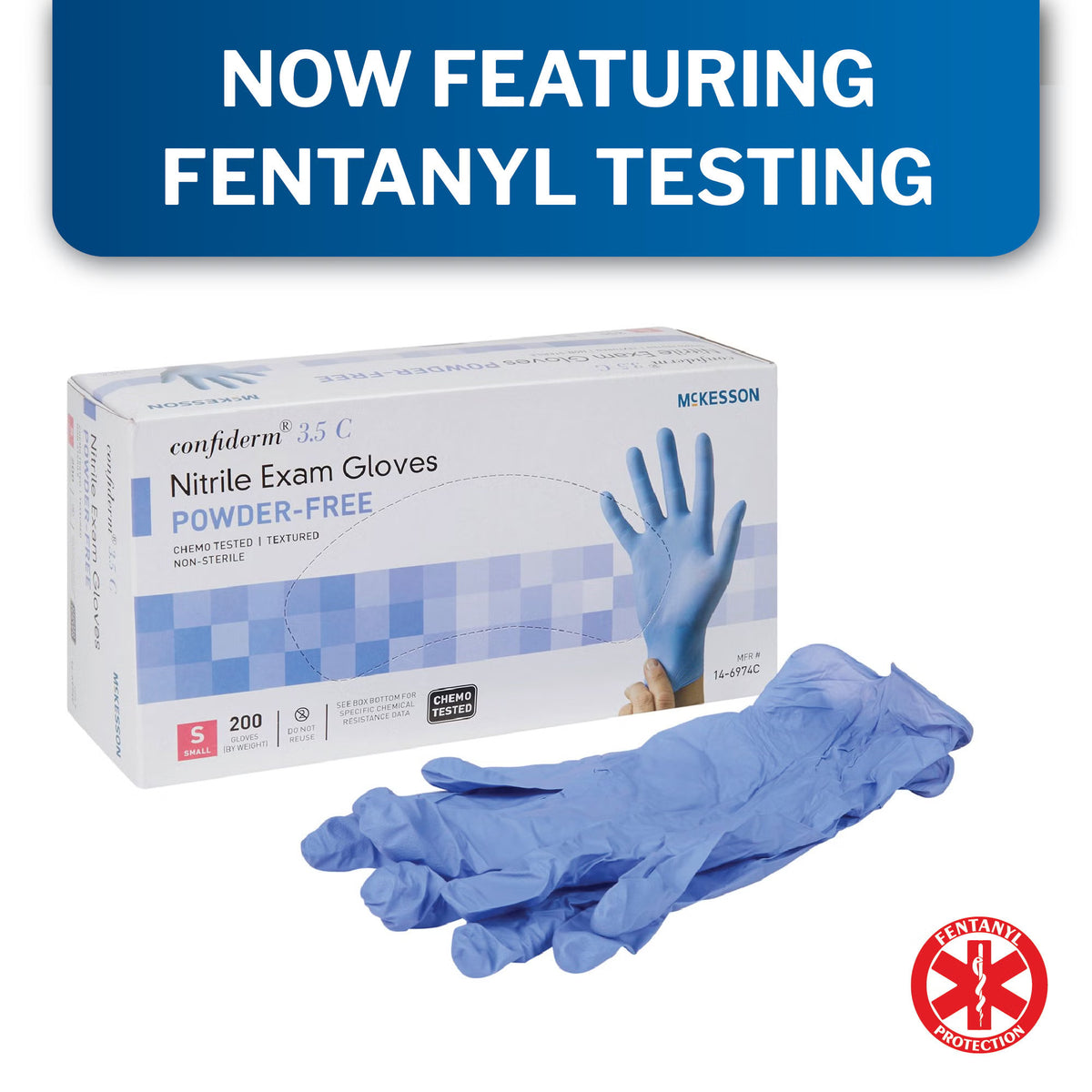 McKesson Confiderm 3.5C Exam Glove Nitrile Small, 200 per Box