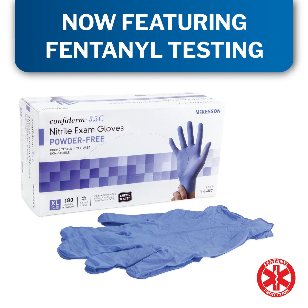 McKesson Confiderm 3.5C Exam Glove Nitrile X-Large, 180 per Box