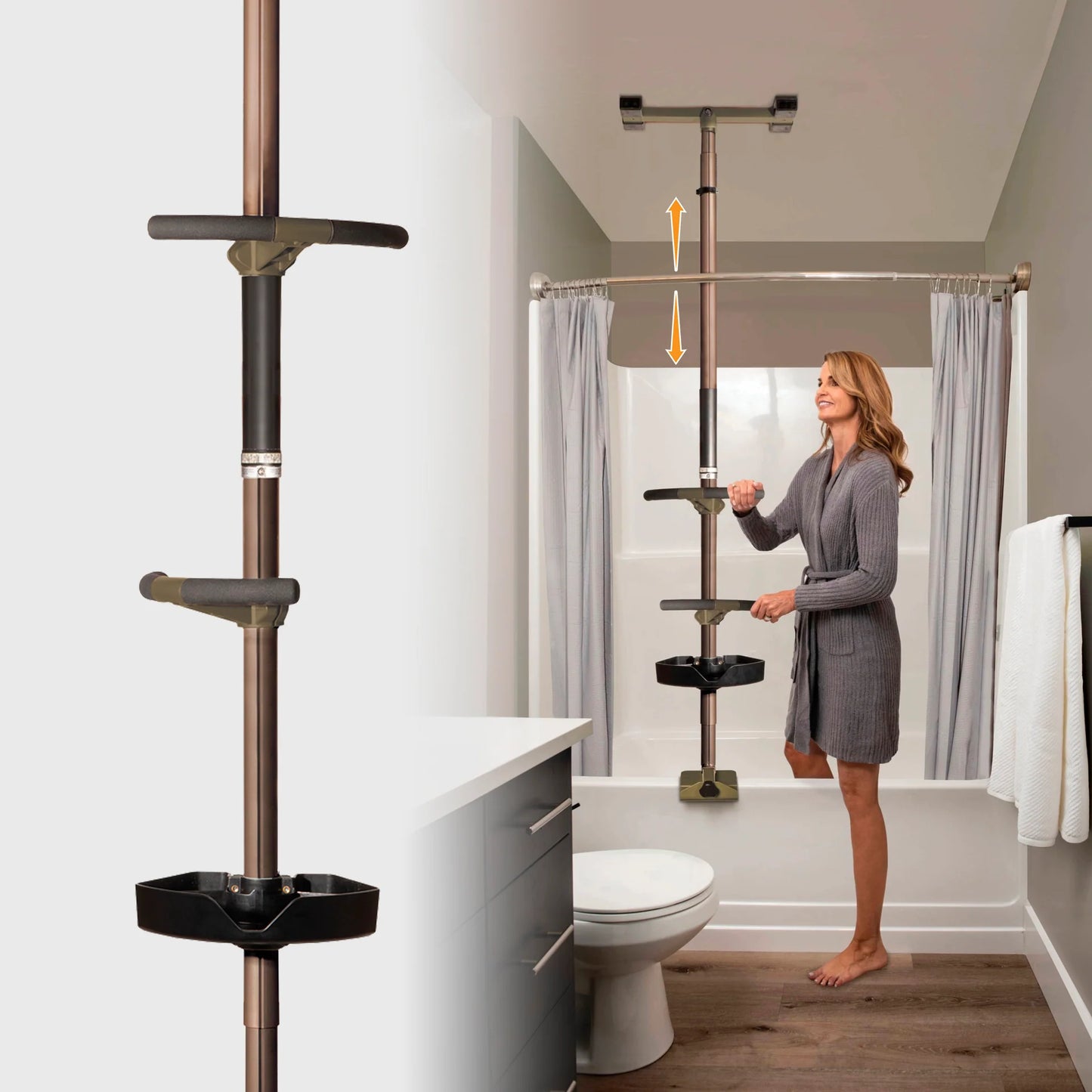 Stander. Wonder Bathtub Pole Premium - Deep Bronze / Graphite