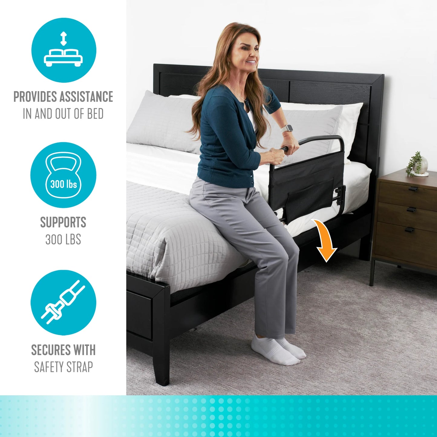 Stander 30'' Safety Bed Rail & Padded Pouch