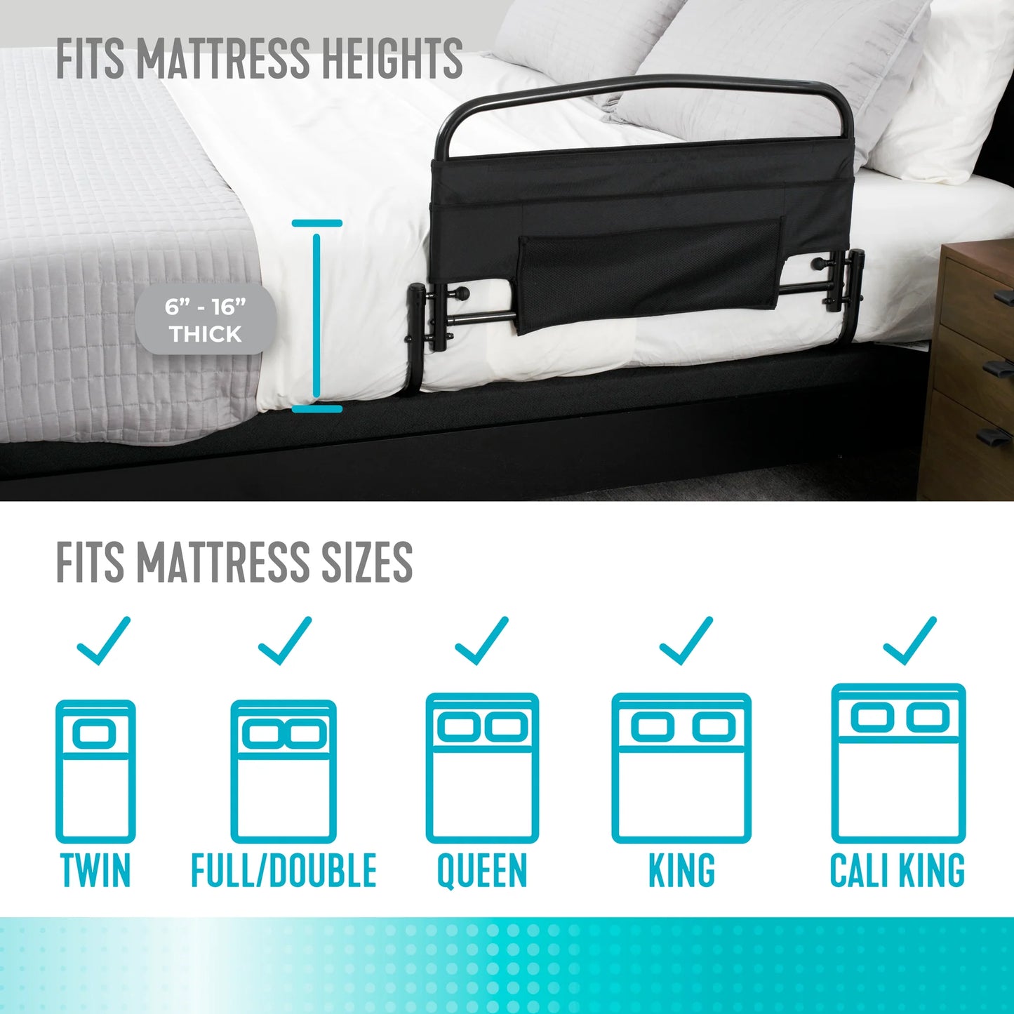 Stander 30'' Safety Bed Rail & Padded Pouch