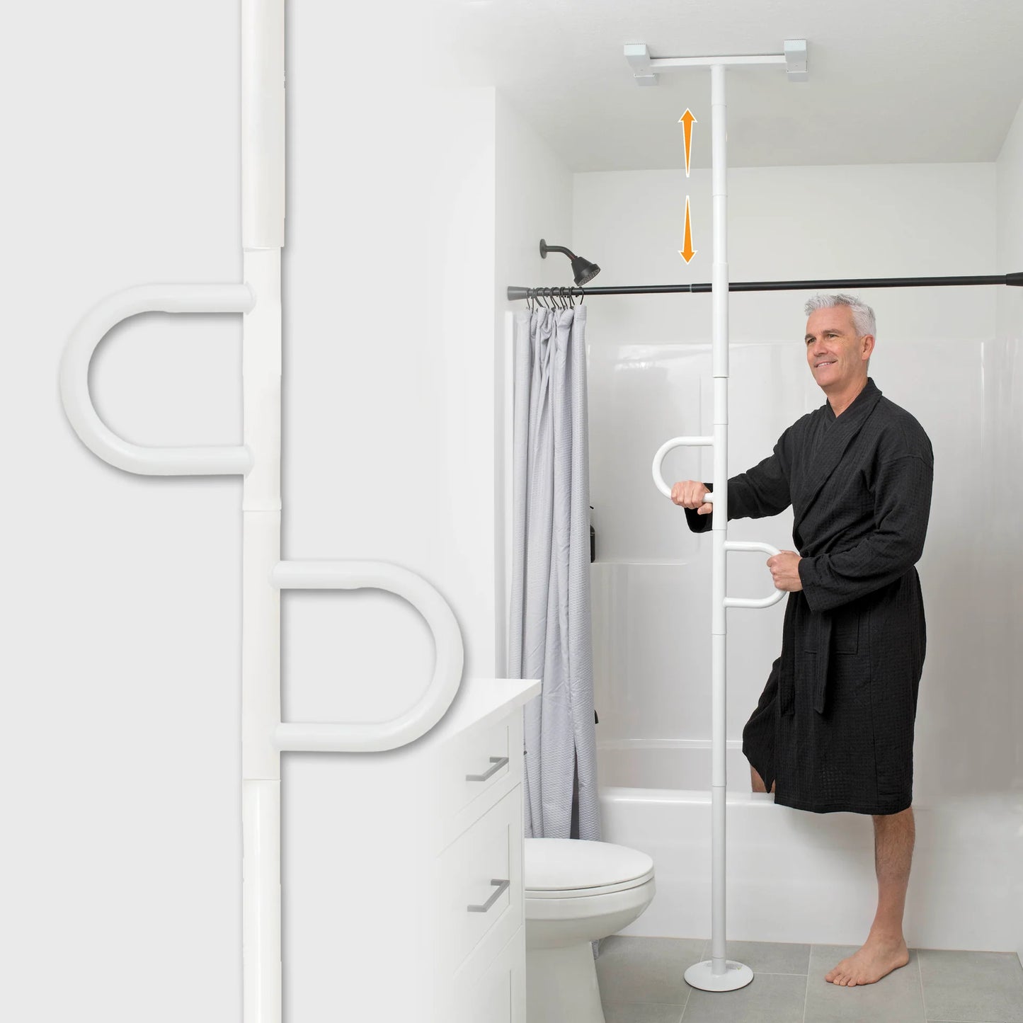 Stander Double Handle Floor to Ceiling Grab Bar