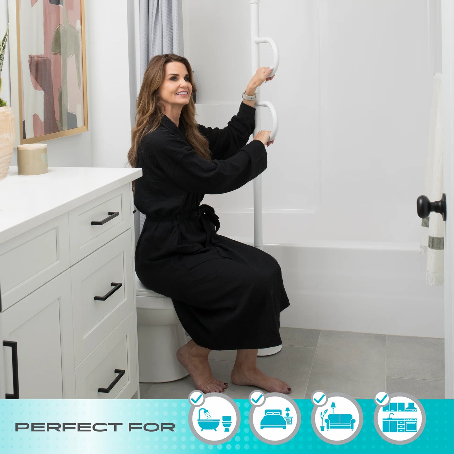 Stander Double Handle Floor to Ceiling Grab Bar