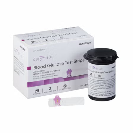 McKesson Quintet AC Blood Glucose Test Strips, 50 Count
