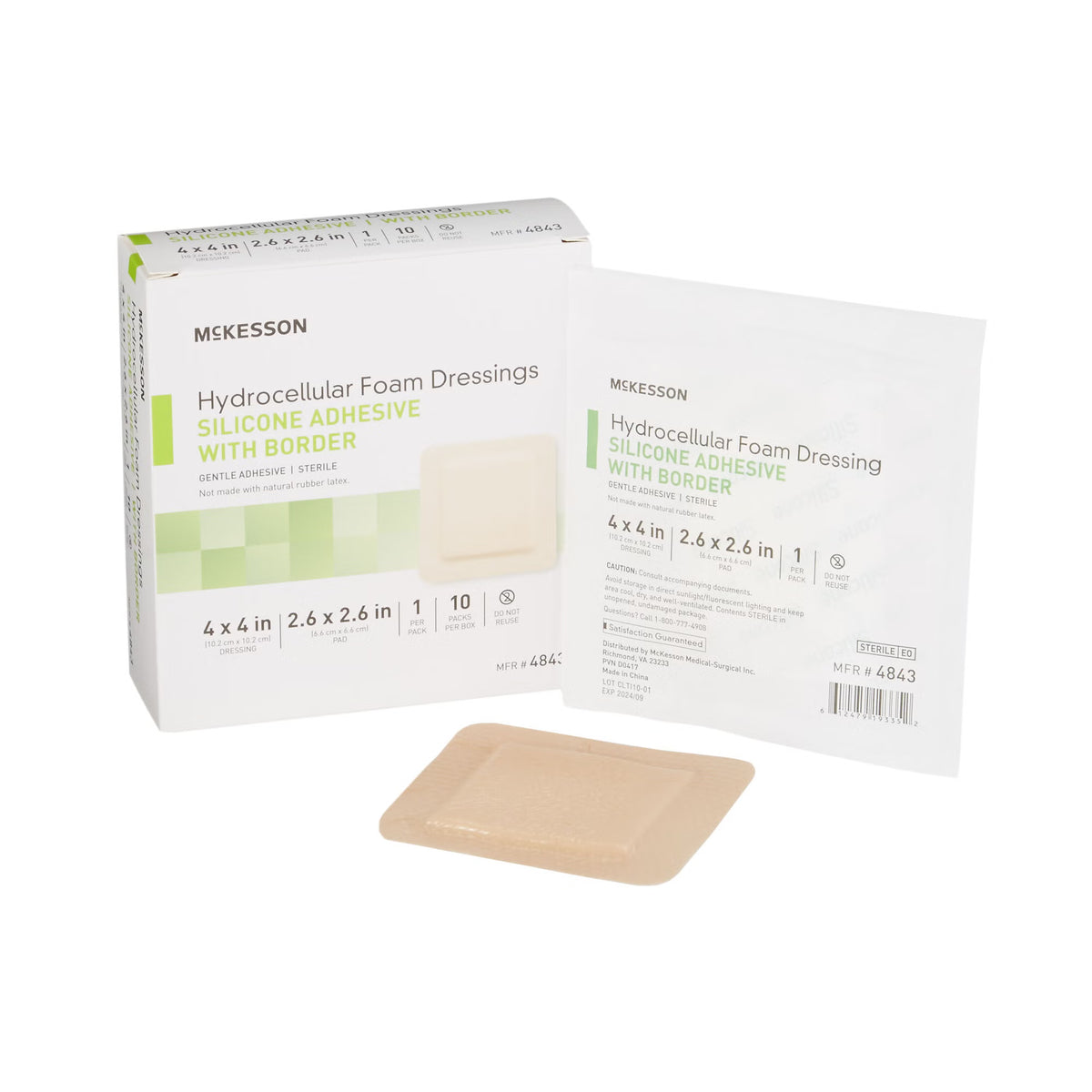 McKesson 5-Layer Foam Dressing 4x4 with Border