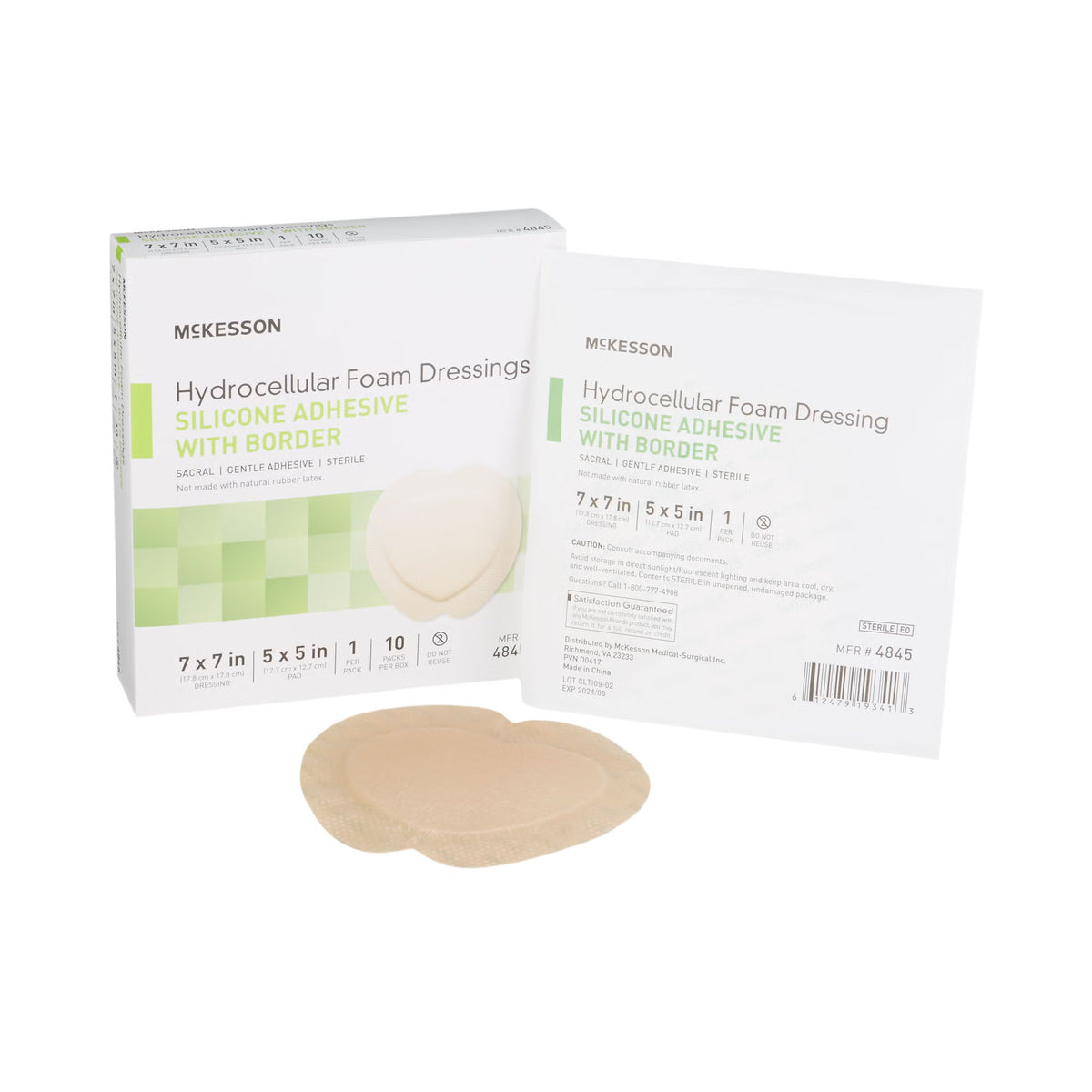McKesson 5-Layer Foam Dressing 7x7 Sacral