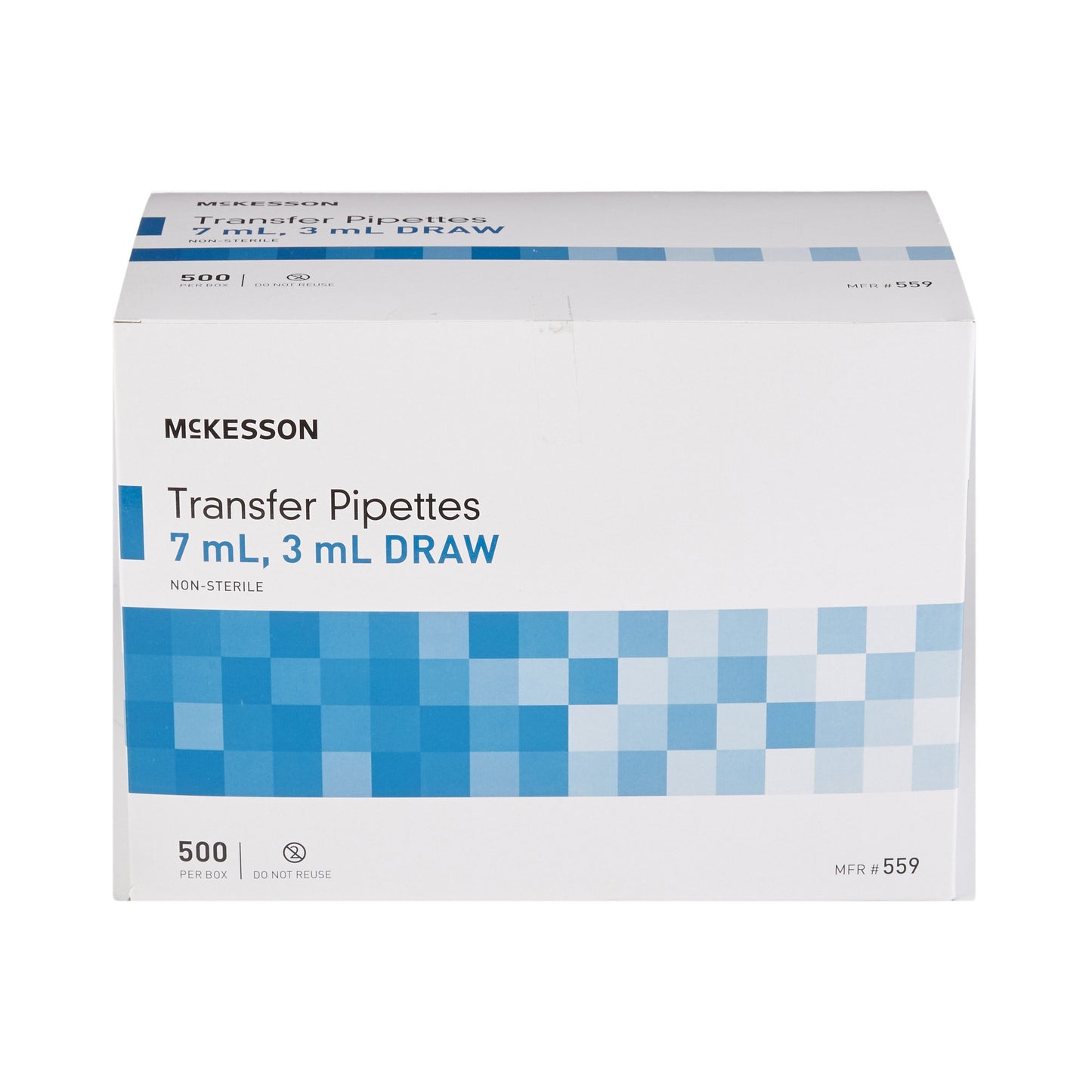 Transfer Pipette McKesson 7.5 mL 0.5 to 3 mL Graduation Increments NonSterile PIPETTE, TRANS 3ML DRAW 7.0ML (500/BX 10BX/CS)