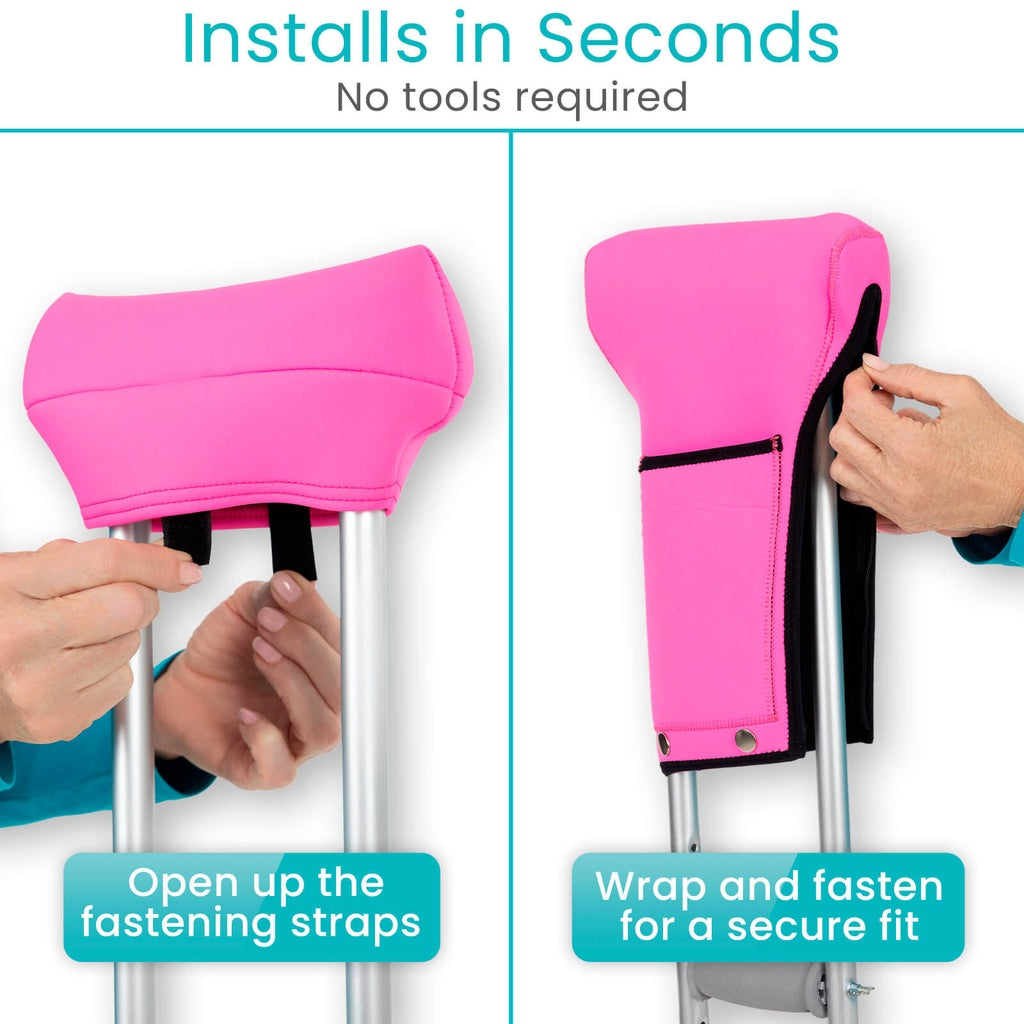 Crutch Pads with Ergonomic Pouch