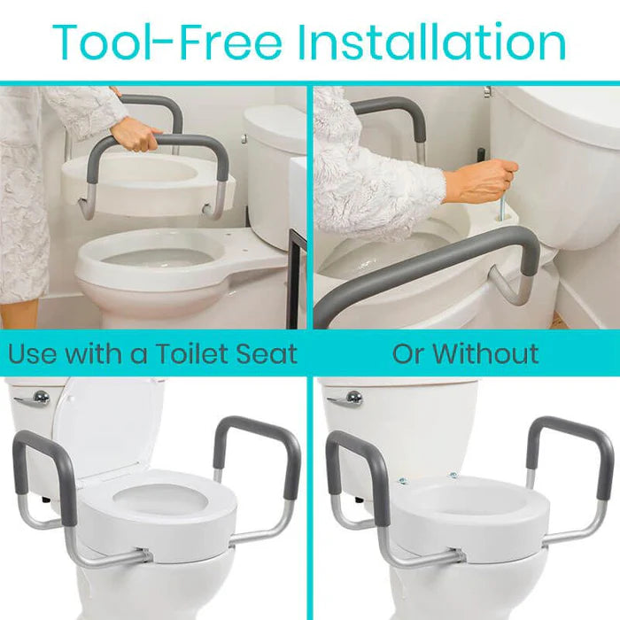 Toilet Seat Riser with Arms - SupplyingSeniors.com