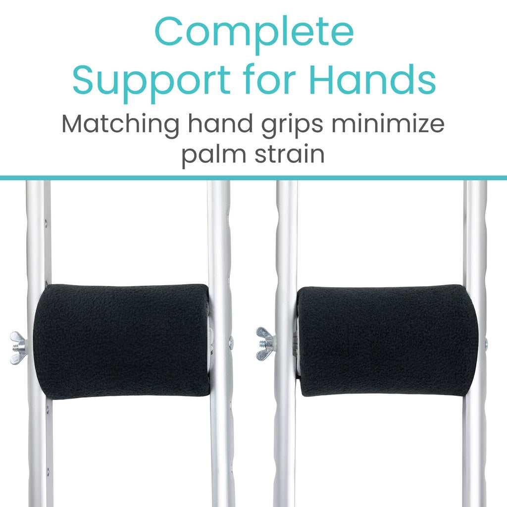 Fleece Crutch Pads With Hand Grips