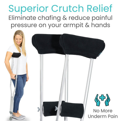 Fleece Crutch Pads With Hand Grips