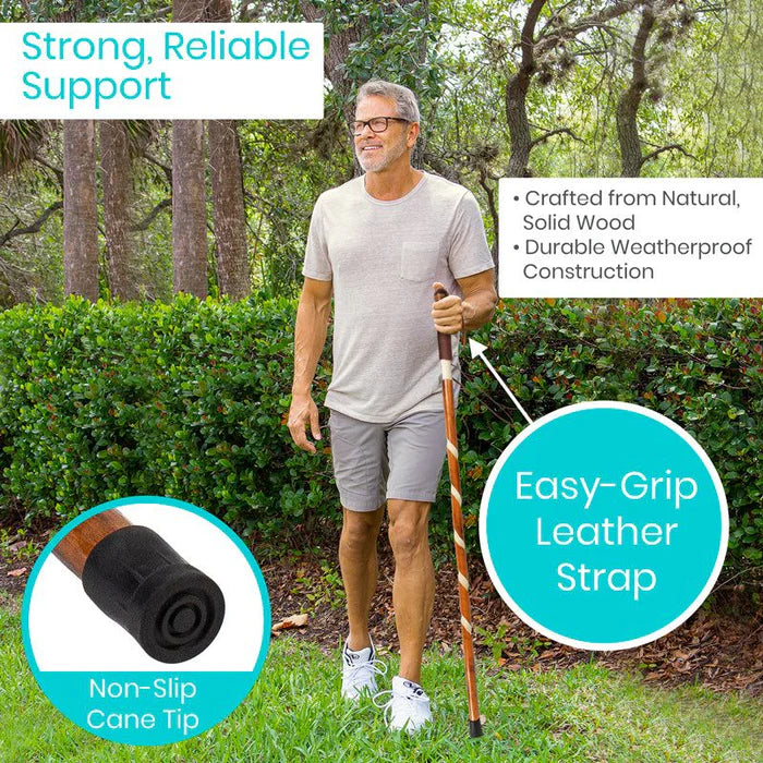 Carved Wooden Walking Stick (2 Pack) - SupplyingSeniors.com