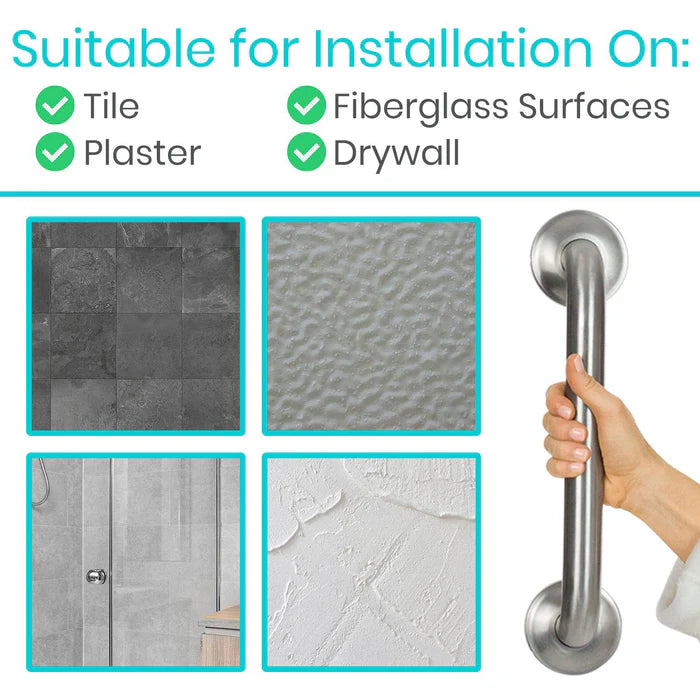 Metal Bathroom Grab Bar - SupplyingSeniors.com