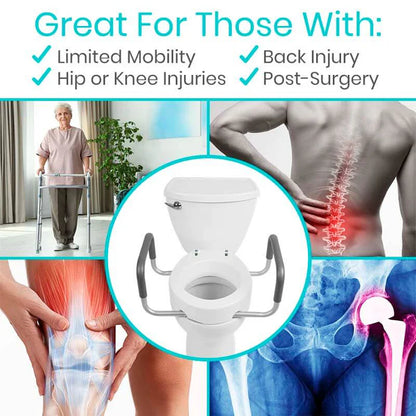 Toilet Seat Riser with Arms - SupplyingSeniors.com