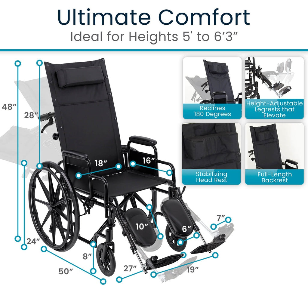 Reclining Wheelchair With Headrest Supplying Seniors