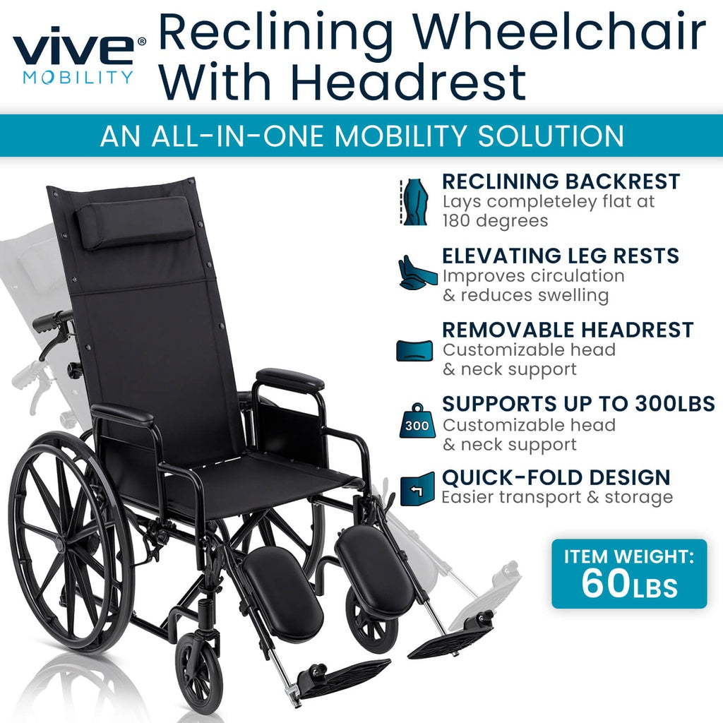 Reclining Wheelchair With Headrest Supplying Seniors