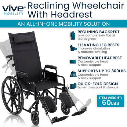 Reclining Wheelchair With Headrest Supplying Seniors