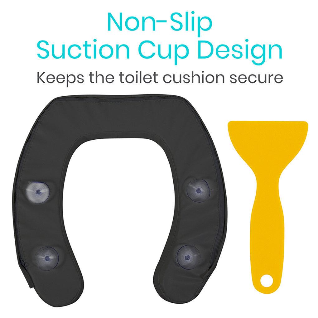 Cushioned Toilet Seat Riser Black 2" Soft SupplyingSeniors.com