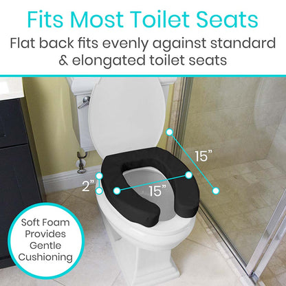 Cushioned Toilet Seat Riser Black 2" Soft SupplyingSeniors.com