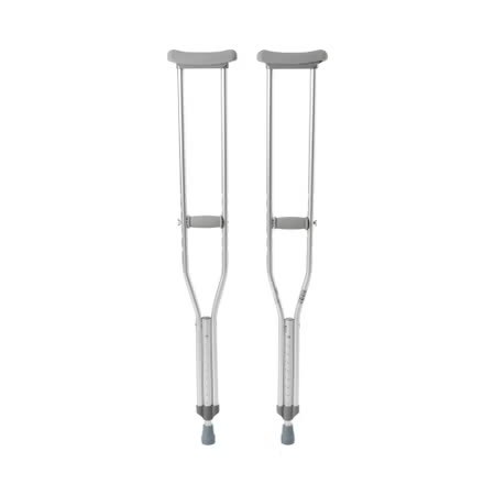 McKesson Adult Underarm Crutches, Pair, Adjustable 45"-53", 350 lb Capacity