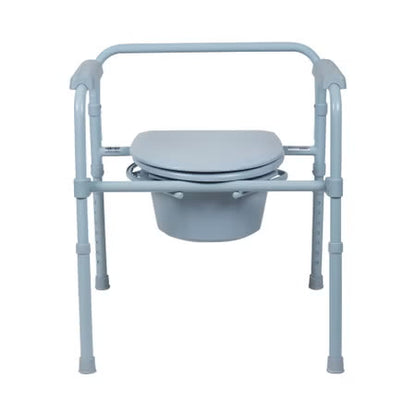 3-in-1 Commode Chair McKesson Fixed Arms Steel Frame Back Bar 13-1/2 Inch Seat Width 350 lbs. Weight
