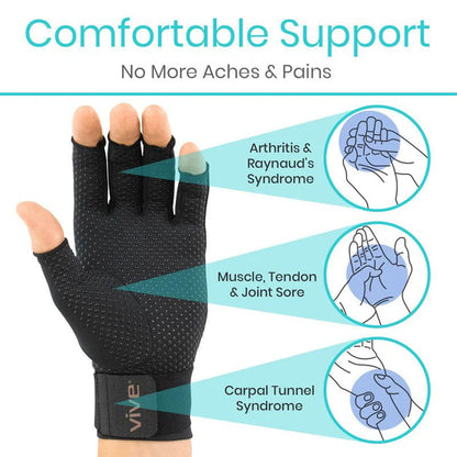 Copper Arthritis Gloves with Strap - SupplyingSeniors.com