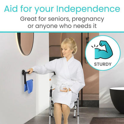 Metal Grab Bar With Toilet Paper Holder SupplyingSeniors.com
