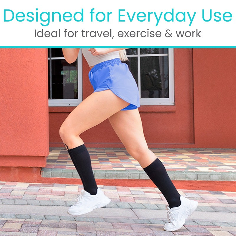 Zippered Knee High Compression Stockings 15-20mmHg - SupplyingSeniors.com