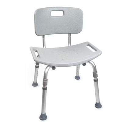 McKesson Bath Bench, Aluminum Frame, Removable Backrest, 19-1/4 Inch Seat, 300 lb Capacity