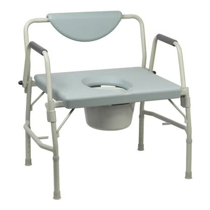 Commode Chair McKesson Drop Arms Steel Frame Padded Backrest 23-1/4 Inch Seat Width 1000 lbs. Weight