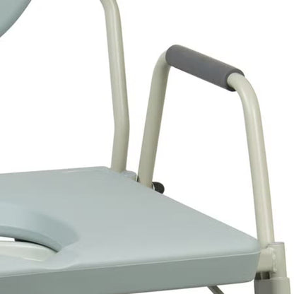 Commode Chair McKesson Drop Arms Steel Frame Padded Backrest 23-1/4 Inch Seat Width 1000 lbs. Weight