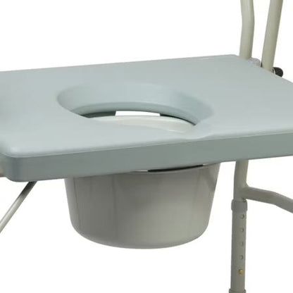 Commode Chair McKesson Drop Arms Steel Frame Padded Backrest 23-1/4 Inch Seat Width 1000 lbs. Weight